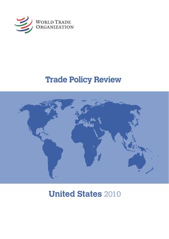 image of Trade Policy Review: United States of America 2010