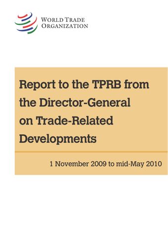 image of Report to the TPRB from the Director-General on Trade-Related Developments (2010)