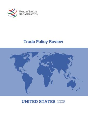 image of Trade Policy Review: United States of America 2008