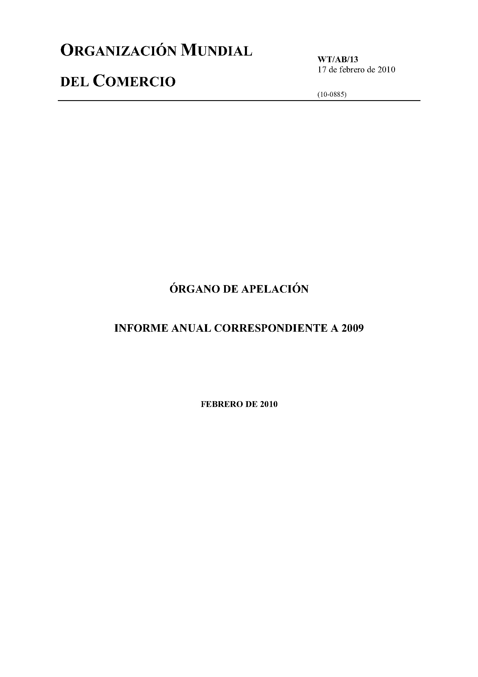 image of Informe anual del ógarno de opelación por 2009