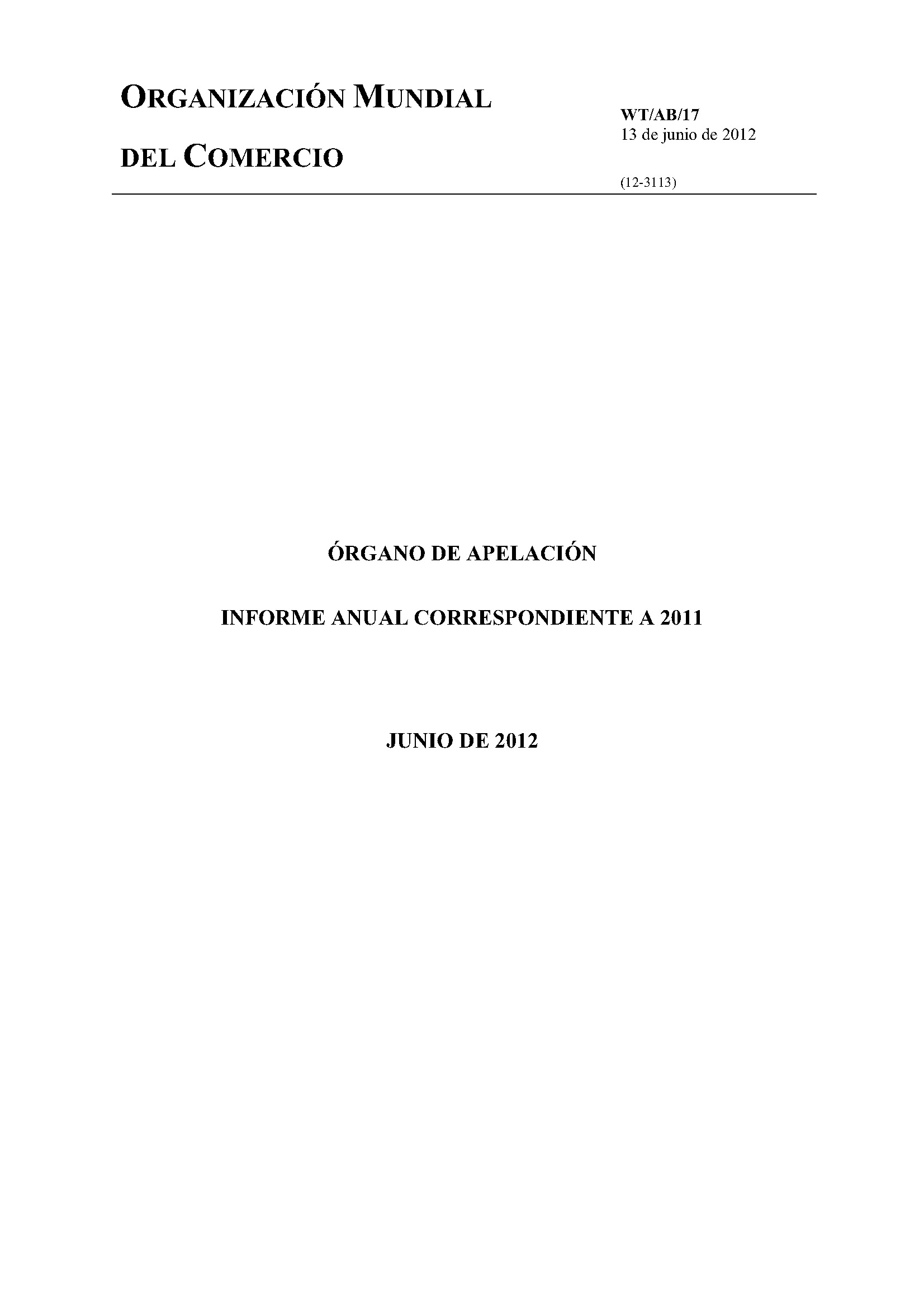 image of Informe anual del ógarno de opelación por 2011