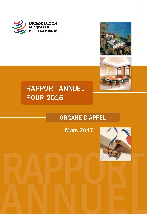 image of Rapport annuel de l’organe d’appel pour 2016